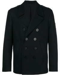 Мужское черное шерстяное пальто от Neil Barrett