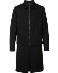 Мужское черное шерстяное пальто от Neil Barrett