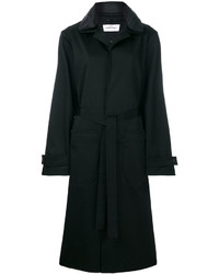 Мужское черное шерстяное пальто от Oamc
