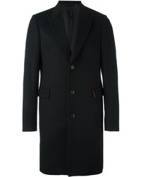 Мужское черное шерстяное пальто от Paul Smith
