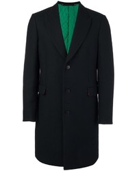 Мужское черное шерстяное пальто от Paul Smith