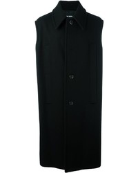 Мужское черное шерстяное пальто от Raf Simons