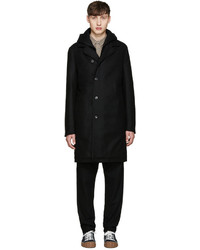 Мужское черное шерстяное пальто от Stephan Schneider