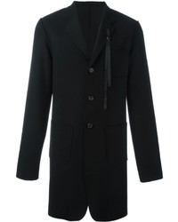 Мужское черное шерстяное пальто