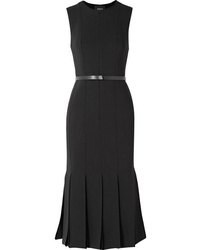 Черное шерстяное платье-миди от Akris