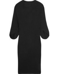 Черное шерстяное платье-миди от Chalayan