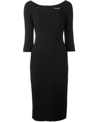 Черное шерстяное платье-миди от Dolce & Gabbana