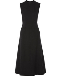 Черное шерстяное платье-миди от Emilia Wickstead