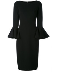 Черное шерстяное платье-миди от Michael Kors