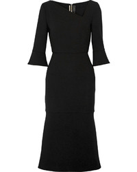 Черное шерстяное платье-миди от Roland Mouret