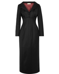 Черное шерстяное платье-миди от Sara Battaglia