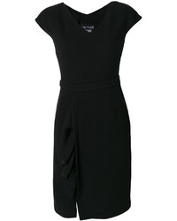 Черное шерстяное платье с рюшами от Moschino