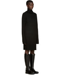 Черное шерстяное платье от Ann Demeulemeester