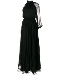 Черное шифоновое вечернее платье от Maria Lucia Hohan