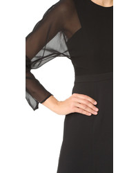 Черное шифоновое вечернее платье от BCBGMAXAZRIA