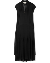 Черное шифоновое платье-миди от By Malene Birger