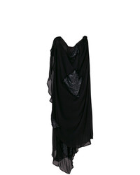 Черное шифоновое платье-миди от Giacobino