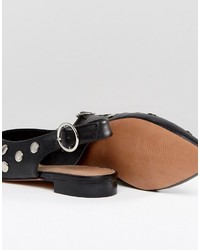 Черные балетки с шипами от Asos