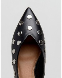 Черные балетки с шипами от Asos