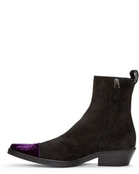 Черные бархатные ботильоны от Haider Ackermann