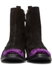 Черные бархатные ботильоны от Haider Ackermann