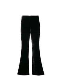 Черные бархатные брюки-клеш от Vivetta