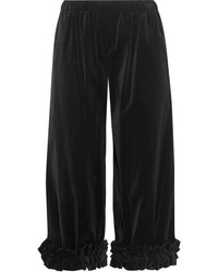 Черные бархатные брюки-кюлоты от Comme des Garcons