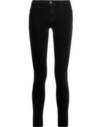 Черные бархатные джинсы скинни от J Brand