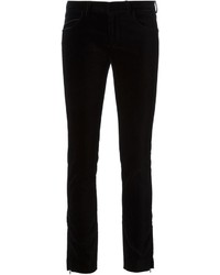 Черные бархатные джинсы скинни от Victoria Beckham
