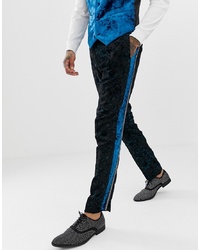 Мужские черные бархатные классические брюки от ASOS Edition
