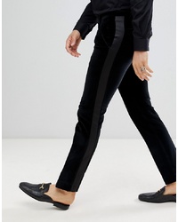 Мужские черные бархатные классические брюки от Twisted Tailor