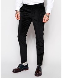Мужские черные бархатные классические брюки