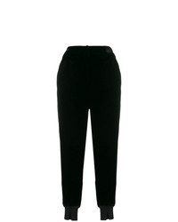 Женские черные бархатные спортивные штаны от Twin-Set