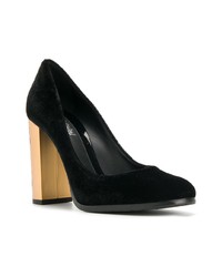 Черные бархатные туфли с украшением от Baldinini