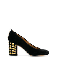 Черные бархатные туфли с шипами от Emporio Armani