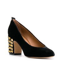 Черные бархатные туфли с шипами от Emporio Armani