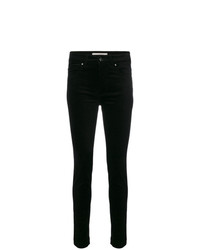Черные бархатные узкие брюки от D-Exterior