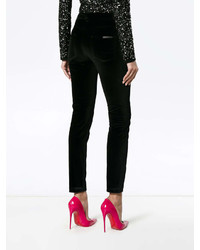 Черные бархатные узкие брюки от Dolce & Gabbana