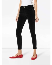 Черные бархатные узкие брюки от Frame Denim