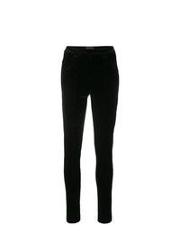 Черные бархатные узкие брюки от Talbot Runhof