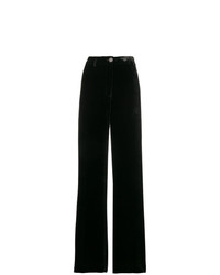 Черные бархатные широкие брюки от Aspesi
