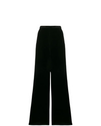 Черные бархатные широкие брюки от Forte Forte
