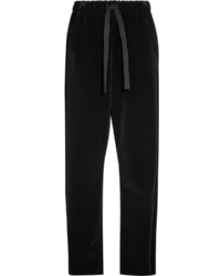 Черные бархатные широкие брюки от MM6 MAISON MARGIELA