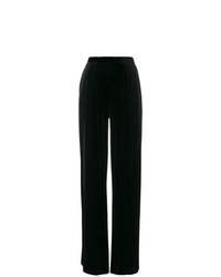 Черные бархатные широкие брюки от Talbot Runhof