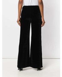 Черные бархатные широкие брюки от Unravel Project