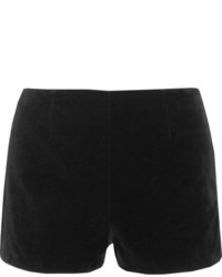 Женские черные бархатные шорты от Saint Laurent