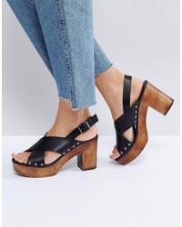 Черные босоножки на каблуке от Faith
