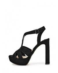 Черные босоножки на каблуке от Mango