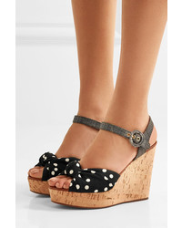 Черные босоножки на танкетке от Dolce & Gabbana