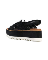 Черные босоножки на танкетке от Premiata